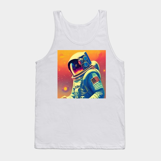 Brave Astronaut Tank Top by Mihadom